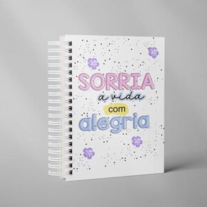 Arte Agenda Sorria A Vida Com Alegria - Mockup Em Pé